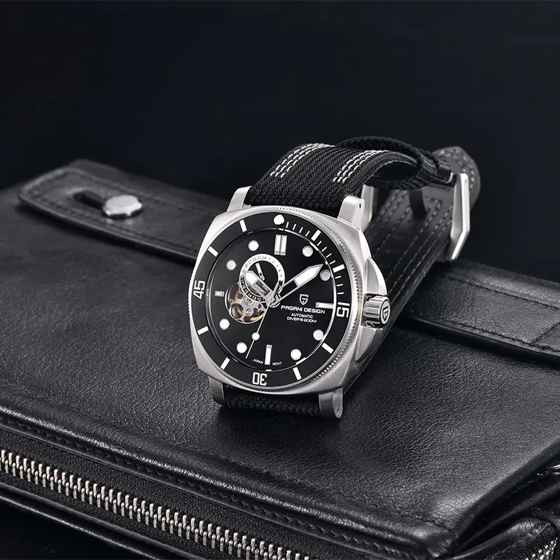 Pagani Design PD-1736 Open Heart Automatic Black Men's Watch